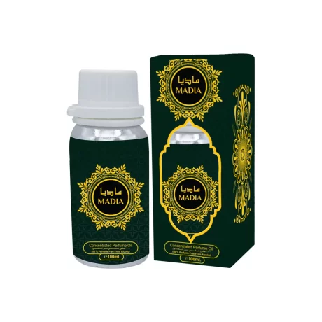 Madia 100ml by Ard Perfumes is a luxurious concentrated perfume oil that captures the essence of Arabic fragrances, crafted without alcohol