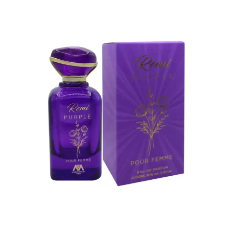 Remi Purple Perfume Spray for Women by Marco Lucio is a beautifully crafted fragrance that embodies the spirit of blooming flowers and classic femininity.