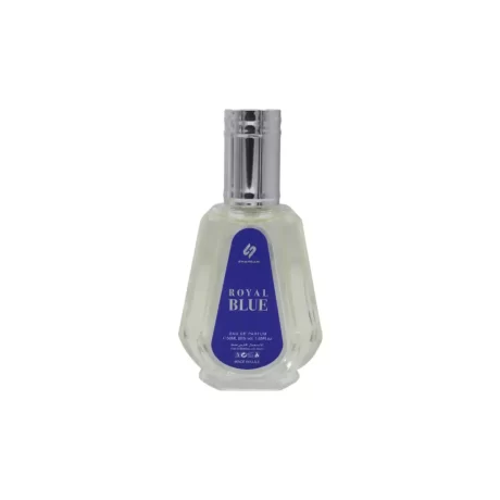 Royal Blue 50ml Perfume Spray by Shangani offers a refined and luxurious scent crafted for the modern individual who appreciates elegance.